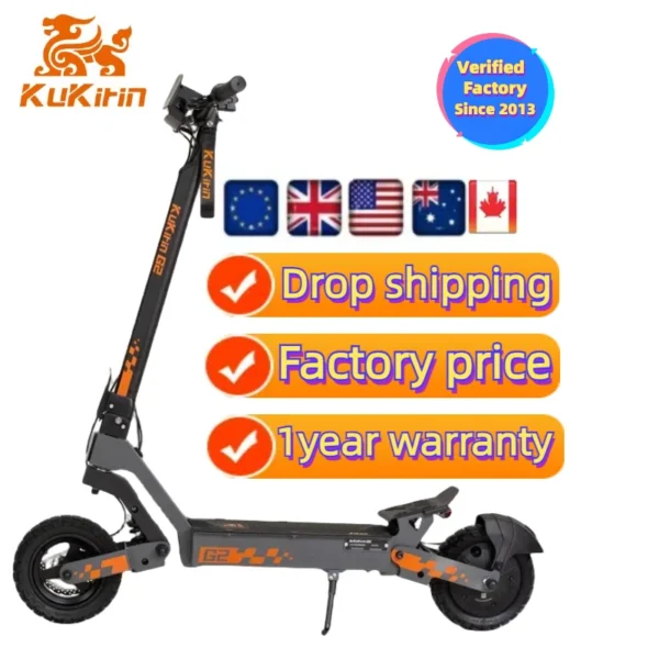 2025 Hot Products Rated Power Kukirin G2 Black Friday 2025 Kukirin Kirin Folding Electric Scooter 10"inch - Image 6