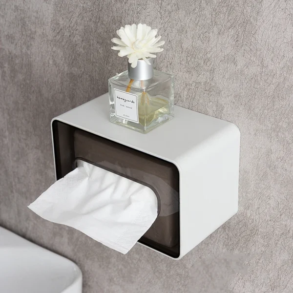 Custom Logo Wall-Mounted Clear Plastic Facial Tissue Box Rectangular Napkin Holder Roll Paper Towel Case for Home Hotel - Image 6