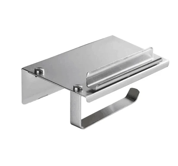 Modern Chrome Wall Mount Toilet Paper Holder Self-Adhesive Roll Hanger for Bathroom or Kitchen Stylish Design - Image 5