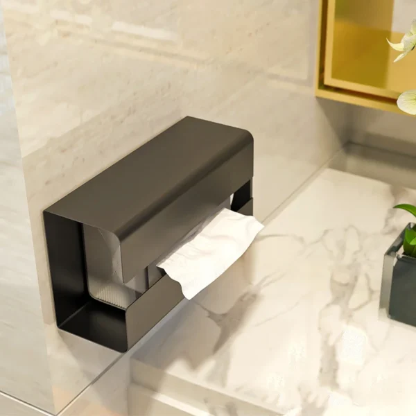 Hot Sales Metal Kitchen Holder Rectangular Napkin Dispenser Box Bathroom Wall Mount Toilet Paper Magnetic Tissue Storage Shelf - Image 3