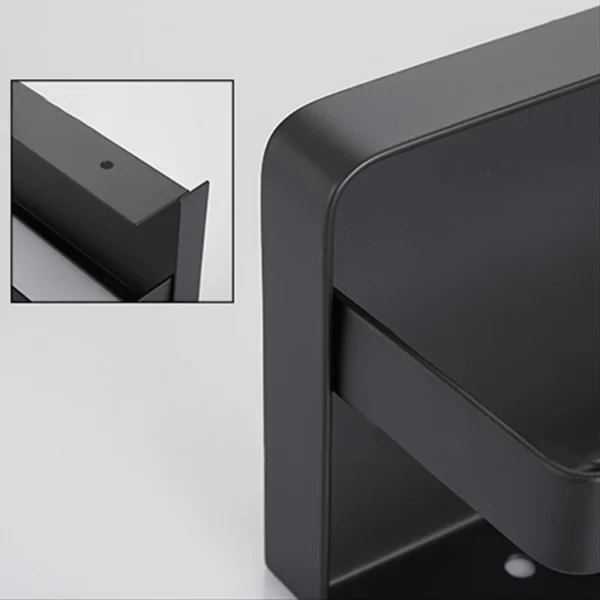 Modern Wall-Mounted SUS304 Stainless Steel Toilet Tissue Paper Holder with Mobile Phone Storage Shelf Black for Bathroom - Image 4