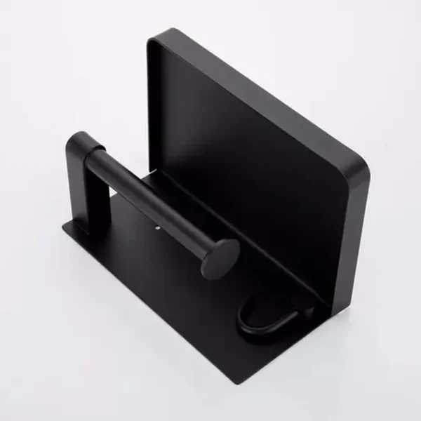 304 Stainless Steel Toilet Paper Holder Roll Paper Bathroom Tissue Holder with Shelf - Image 2