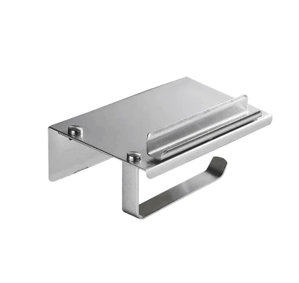 Modern Chrome Wall Mount Toilet Paper Holder Self-Adhesive Roll Hanger for Bathroom or Kitchen Stylish Design - Image 3