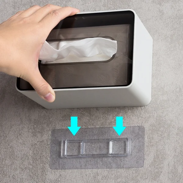 Custom Logo Wall-Mounted Clear Plastic Facial Tissue Box Rectangular Napkin Holder Roll Paper Towel Case for Home Hotel - Image 4