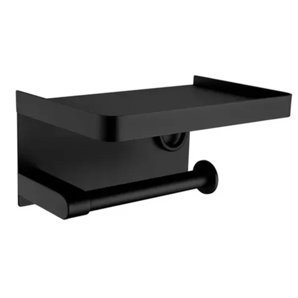 304 Stainless Steel Toilet Paper Holder Roll Paper Bathroom Tissue Holder with Shelf - Image 6