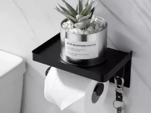 304 Stainless Steel Toilet Paper Holder Roll Paper Bathroom Tissue Holder with Shelf