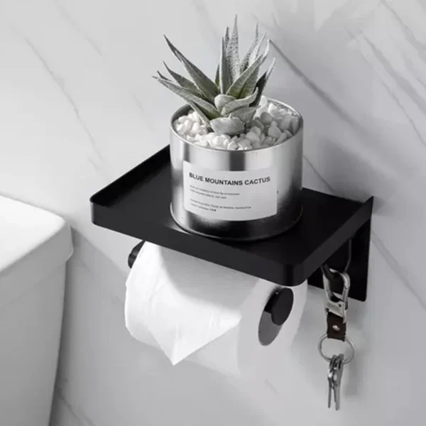 304 Stainless Steel Toilet Paper Holder Roll Paper Bathroom Tissue Holder with Shelf