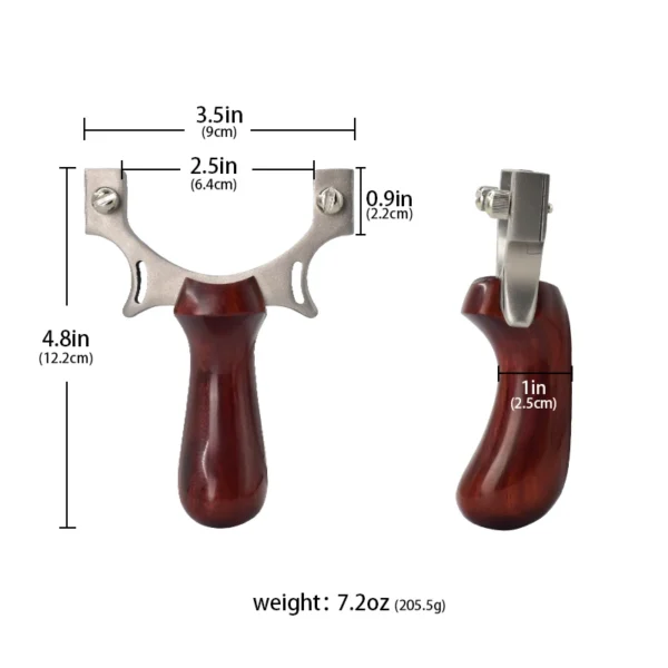 Piaoyu Portable Stainless Steel TTF Wooden Slingshot with Finger Handle Outdoor Competitive Hunting Shooting Product - Image 2