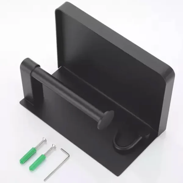 304 Stainless Steel Toilet Paper Holder Roll Paper Bathroom Tissue Holder with Shelf - Image 5