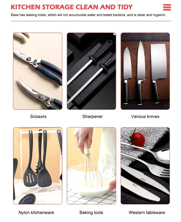 XITUO High Quality Kitchen Knife Holder Storage Block Stands 8" Chef Knives Tools Knife Stand Holder Block Kitchen Accessories - Image 5